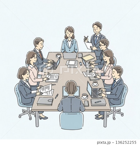 ビジネス会議のイラスト 136252255