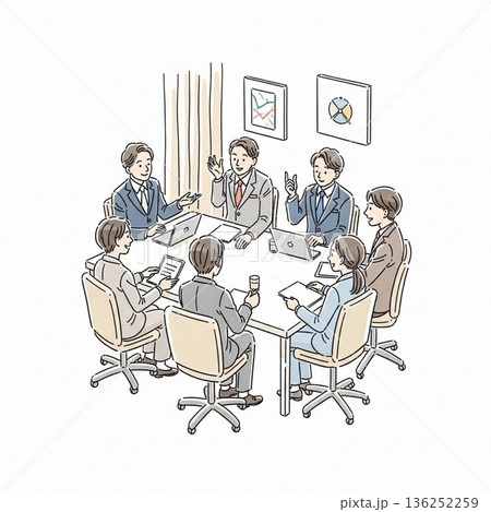 ビジネス会議のイラスト 136252259