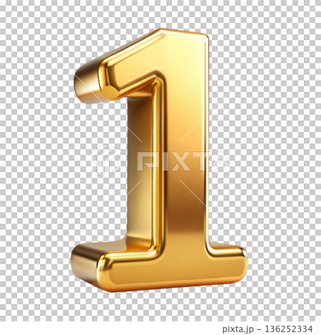 Luxury number crafted from pure gold, elegant 3D metallic gold number Luxury number crafted from pure gold, elegant 3D metallic gold number 136252334