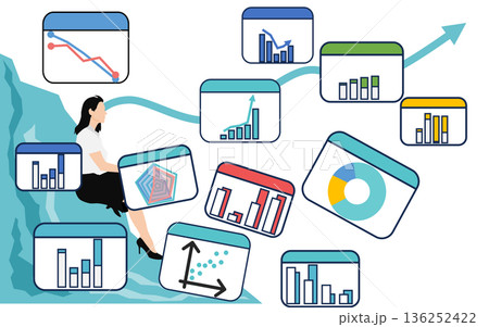 データを分析するイラスト 136252422