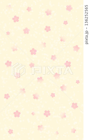 桜の花が舞うクリーム色の背景、シームレス(縦) 桜の花が舞うクリーム色の背景、シームレス(縦) 136252565