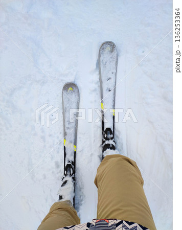 Close-up view of skis 136253364