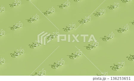 3D illustration of stylized bikes under hard top-left lighting 3D illustration of stylized bikes under hard top-left lighting 136253651