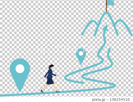 Illustration of a roadmap to achieving your goals Illustration of a roadmap to achieving your goals 136254510