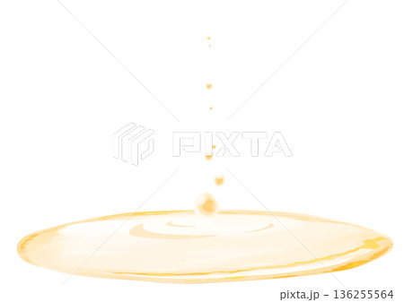 水彩で描いた水滴、水たまりのイラスト 水彩で描いた水滴、水たまりのイラスト 136255564