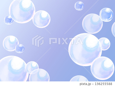 水彩で描いだしゃぼん玉の壁紙イラスト 136255588
