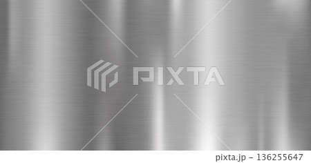 Brushed stainless steel texture with vertical grain silver texture 136255647
