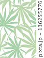 トロピカルな植物のシルエットのシームレスパターン　くすみカラー 136255776