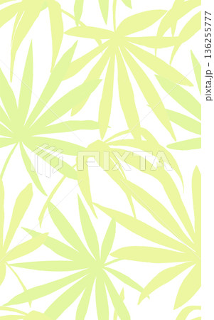明るいトロピカルな植物のシルエットのシームレスパターン 136255777