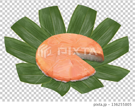 Masu sushi cut (with bamboo leaves) Masu sushi cut (with bamboo leaves) 136255805