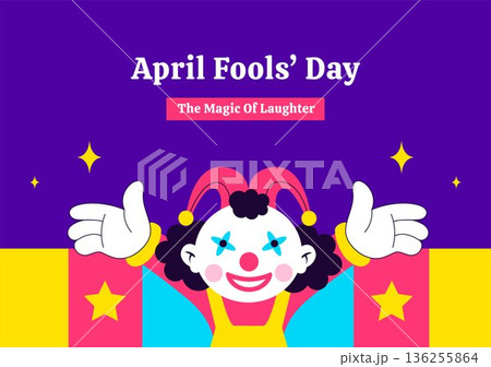Flat Cartoon Hand Drawn Social Media Background Illustration Happy April Fools Day Flat Cartoon Hand Drawn Social Media Background Illustration Happy April Fools Day 136255864