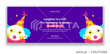 Cover Design Flat Cartoon Hand Drawn Illustration Happy April Fools Day 136255866