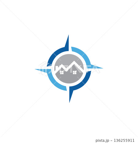 House with Compass Logo for Real Estate Property Direction or Construction Business Vector House with Compass Logo for Real Estate Property Direction or Construction Business Vector 136255911