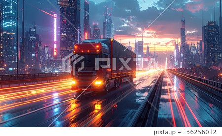 A vibrant urban timelapse captures the motion of fast cars driving along a dark city highway as evening lights blur into glowing streaks of transportation across the dusk street road A vibrant urban timelapse captures the motion of fast cars driving along a dark city highway as evening lights blur into glowing streaks of transportation across the dusk street road 136256012