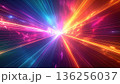 A vibrant abstract background featuring a bright blue energy burst with glowing laser lines and shiny star rays in a motion design for a disco wallpaper illustration 136256037