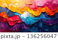 Vibrant abstract background featuring colorful blue waves and liquid paint swirls with a flowing light texture for a modern wallpaper design 136256047
