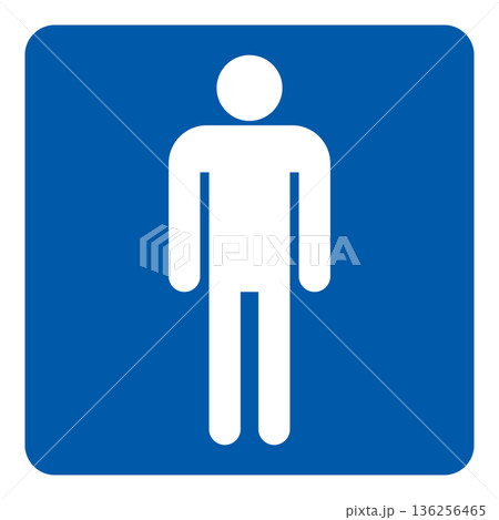 トイレのマーク 男性 ピクトグラム アイコン 正方形 トイレのマーク 男性 ピクトグラム アイコン 正方形 136256465
