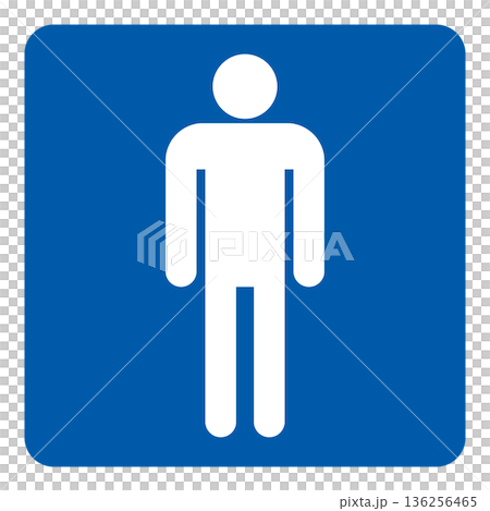 Toilet sign male pictogram icon square 136256465