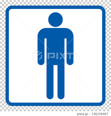 Toilet sign male pictogram icon square 136256467