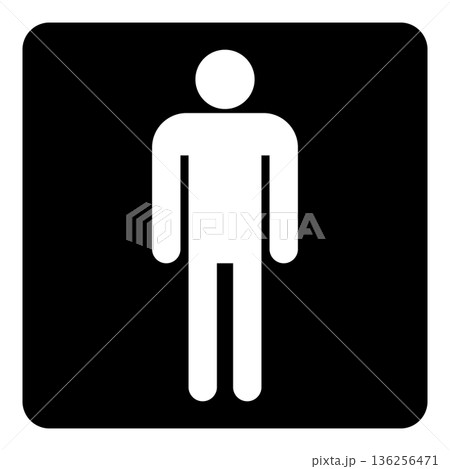 トイレのマーク 男性 ピクトグラム アイコン 正方形 136256471