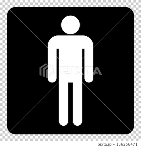 トイレのマーク 男性 ピクトグラム アイコン 正方形 136256471