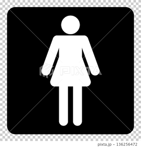 Toilet sign female pictogram icon square 136256472