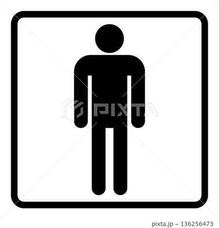 トイレのマーク 男性 ピクトグラム アイコン 正方形 トイレのマーク 男性 ピクトグラム アイコン 正方形 136256473