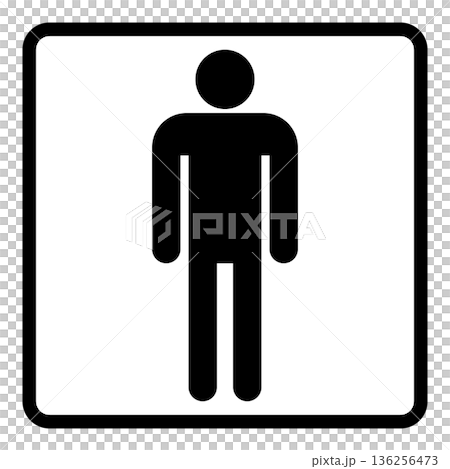 Toilet sign male pictogram icon square 136256473