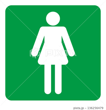 トイレのマーク 女性 ピクトグラム アイコン 正方形 136256479