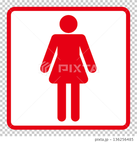 Toilet sign female pictogram icon square 136256485