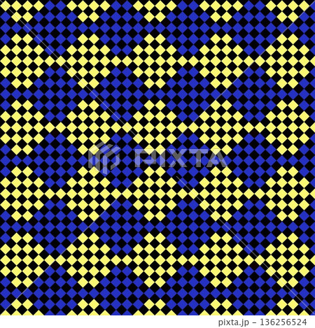 ハーレクインチェックの壁紙イラスト 136256524