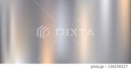 Brushed stainless steel texture with vertical silver gradient reflections 136256527