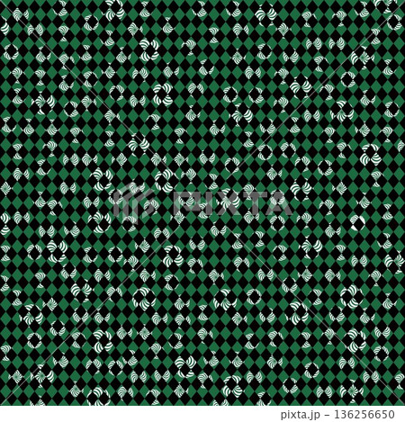 ハーレクインチェックの壁紙イラスト 136256650