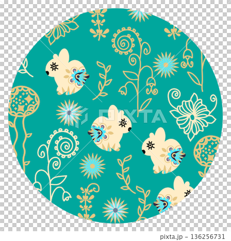 Cartoon pattern with cute bunnyes, png Cartoon pattern with cute bunnyes, png 136256731