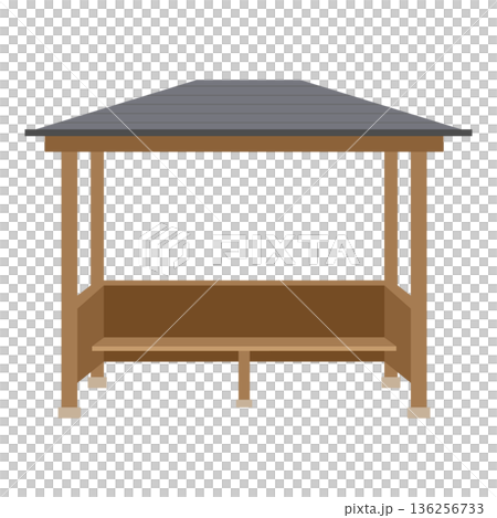 シンプルな東屋のイラスト素材 136256733
