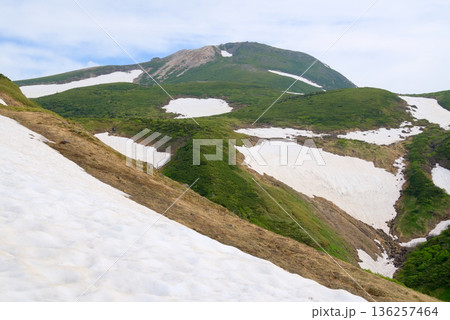 石川県の白山、エコーライン登山道から望む御前峰 石川県の白山、エコーライン登山道から望む御前峰 136257464