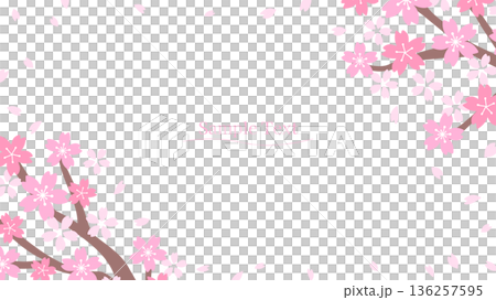 Simple cherry blossom branch frame 136257595