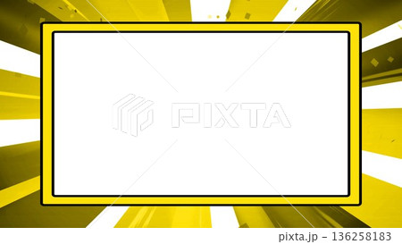 集中線、紙吹雪、黄色、放射、放射状、背景、イラスト、放射線、ゴールド、 136258183