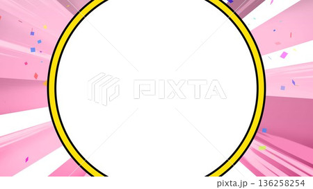 集中線、紙吹雪、黄色、放射、放射状、背景、イラスト、放射線、ゴールド、 136258254