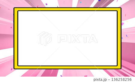 集中線、紙吹雪、黄色、放射、放射状、背景、イラスト、放射線、ゴールド、 136258256