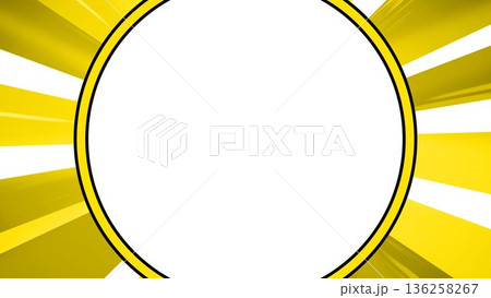集中線、紙吹雪、黄色、放射、放射状、背景、イラスト、放射線、ゴールド、 136258267