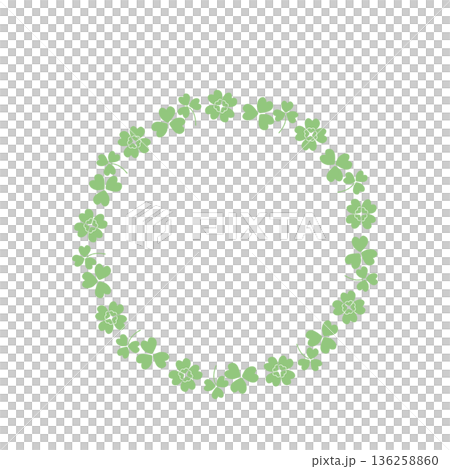 Hand-drawn clover circular frame material 136258860