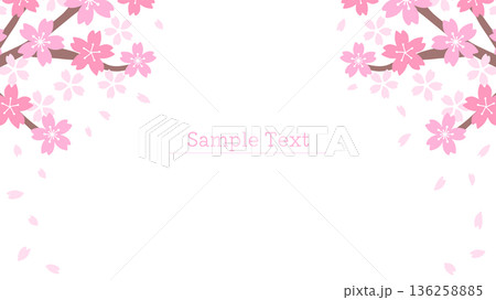 シンプルな桜の枝のフレーム シンプルな桜の枝のフレーム 136258885