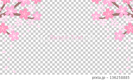シンプルな桜の枝のフレーム シンプルな桜の枝のフレーム 136258885