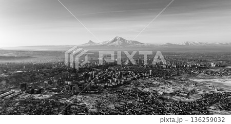 A Yerevan city with a Ararat mountain in the background A Yerevan city with a Ararat mountain in the background 136259032