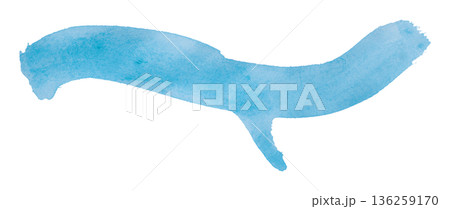 Light blue watercolor background. Artistic hand paint. Isolated on transparent background. 136259170