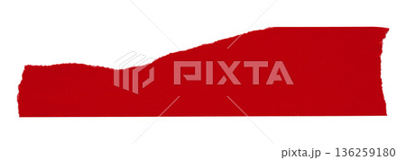 red crumpled torn tape isolated on transparent background. 136259180