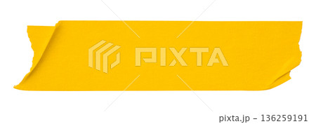 yellow crumpled torn tape isolated on transparent background. yellow crumpled torn tape isolated on transparent background. 136259191