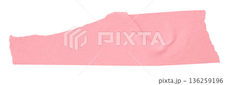 pink crumpled torn tape isolated on transparent background. 136259196