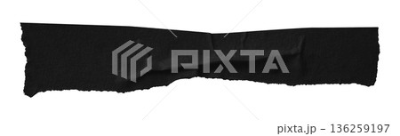 black crumpled torn tape isolated on transparent background. 136259197